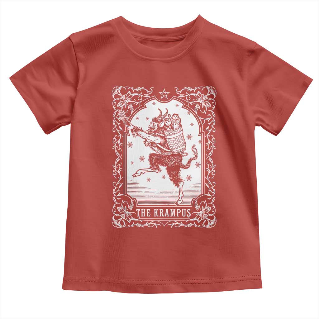 Christmas Krampus Toddler T Shirt Pagan Yule Nordic Xmas Krampus Evil Tarot Card - Wonder Print Shop