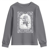 Christmas Krampus Youth Sweatshirt Pagan Yule Nordic Xmas Krampus Evil Tarot Card - Wonder Print Shop