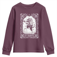 Christmas Krampus Youth Sweatshirt Pagan Yule Nordic Xmas Krampus Evil Tarot Card - Wonder Print Shop