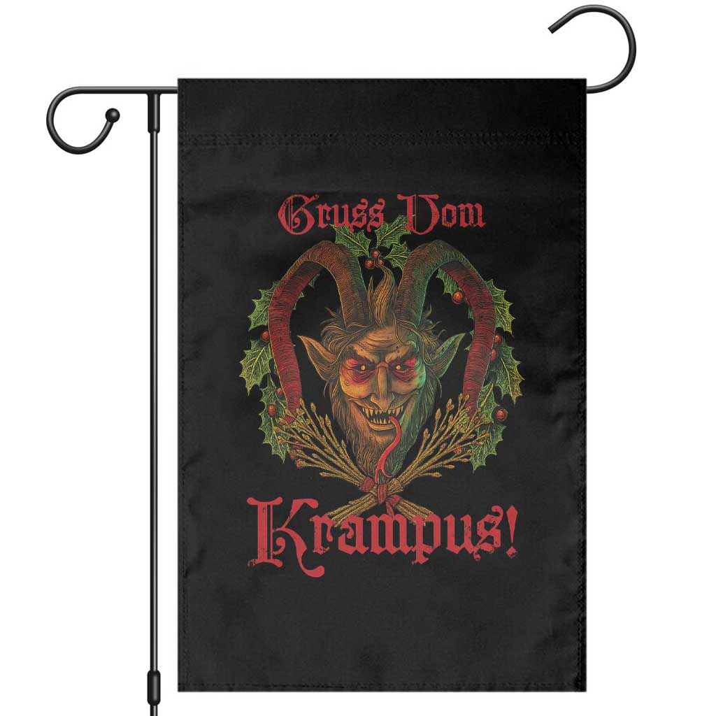 Nordic Christmas Krampus Garden Flag Gruss Vom Krampus Pagan Yule Xmas - Wonder Print Shop