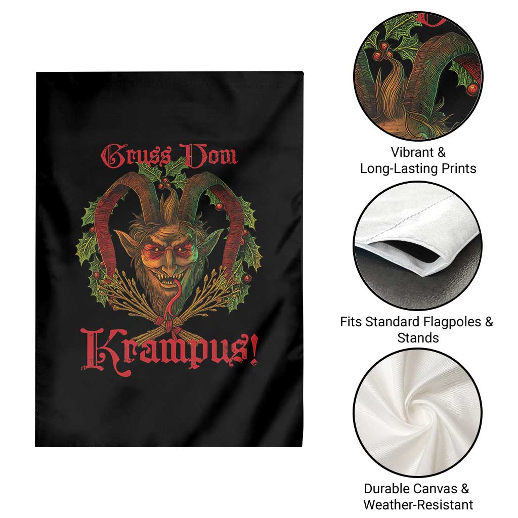 Nordic Christmas Krampus Garden Flag Gruss Vom Krampus Pagan Yule Xmas - Wonder Print Shop