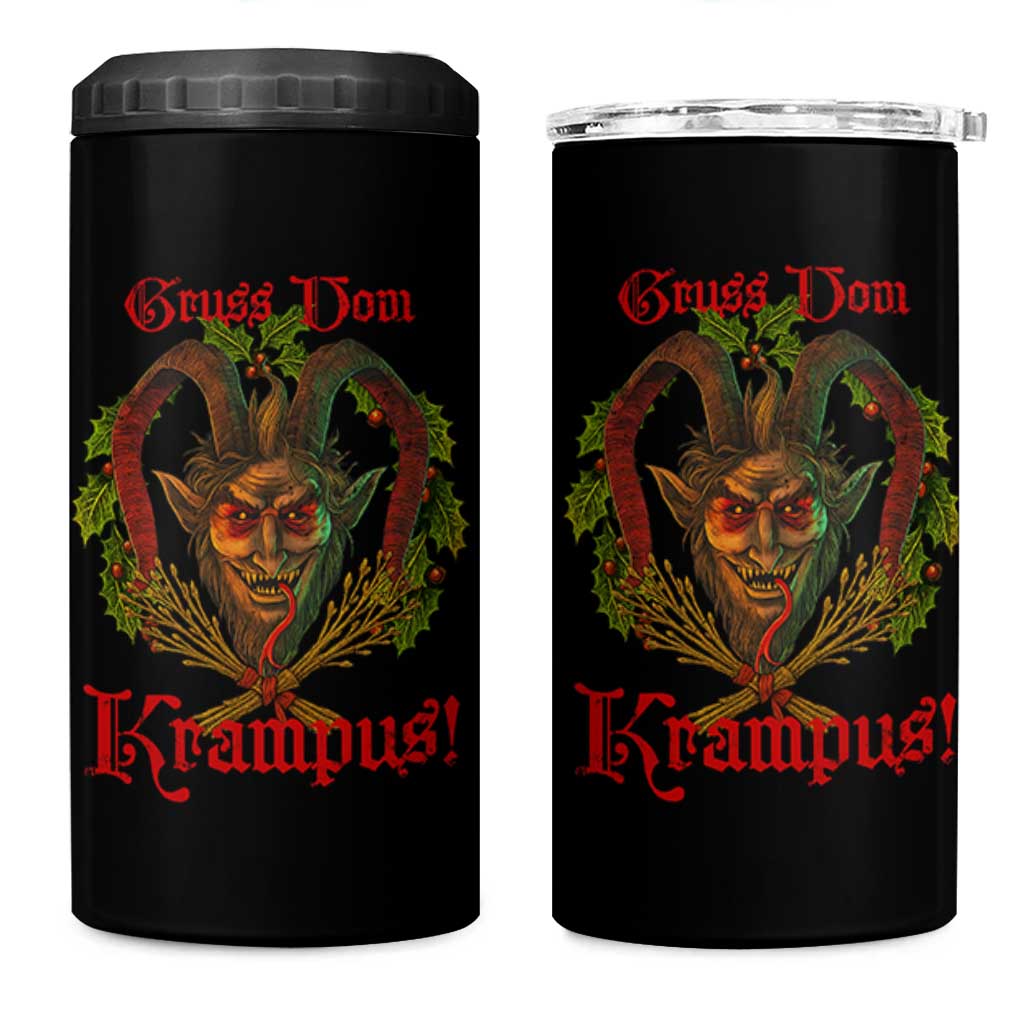 Nordic Christmas Krampus 4 in 1 Can Cooler Tumbler Gruss Vom Krampus Pagan Yule Xmas - Wonder Print Shop