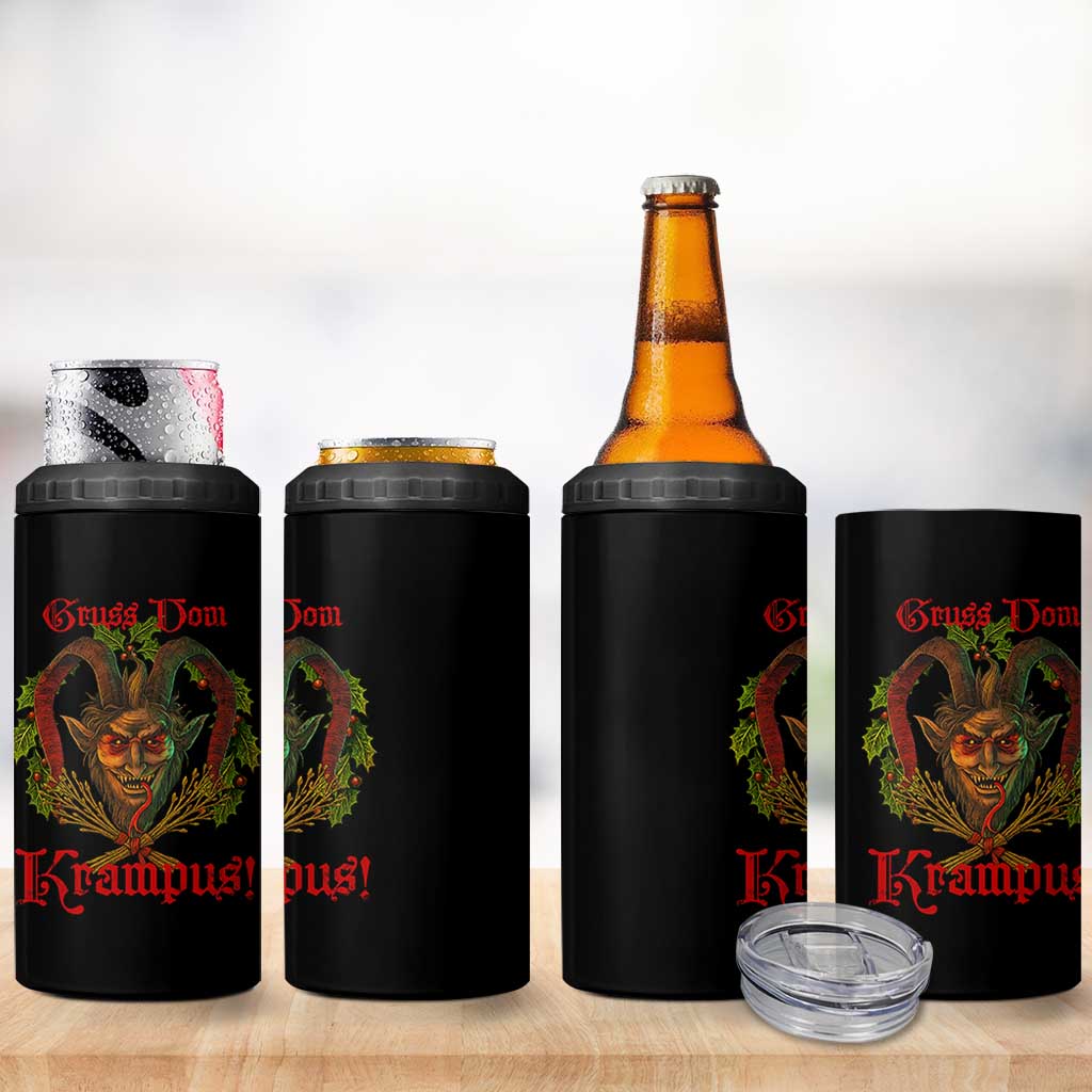 Nordic Christmas Krampus 4 in 1 Can Cooler Tumbler Gruss Vom Krampus Pagan Yule Xmas - Wonder Print Shop