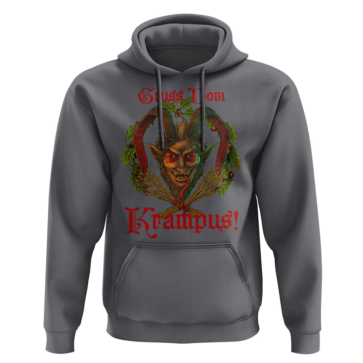Nordic Christmas Krampus Hoodie Gruss Vom Krampus Pagan Yule Xmas - Wonder Print Shop