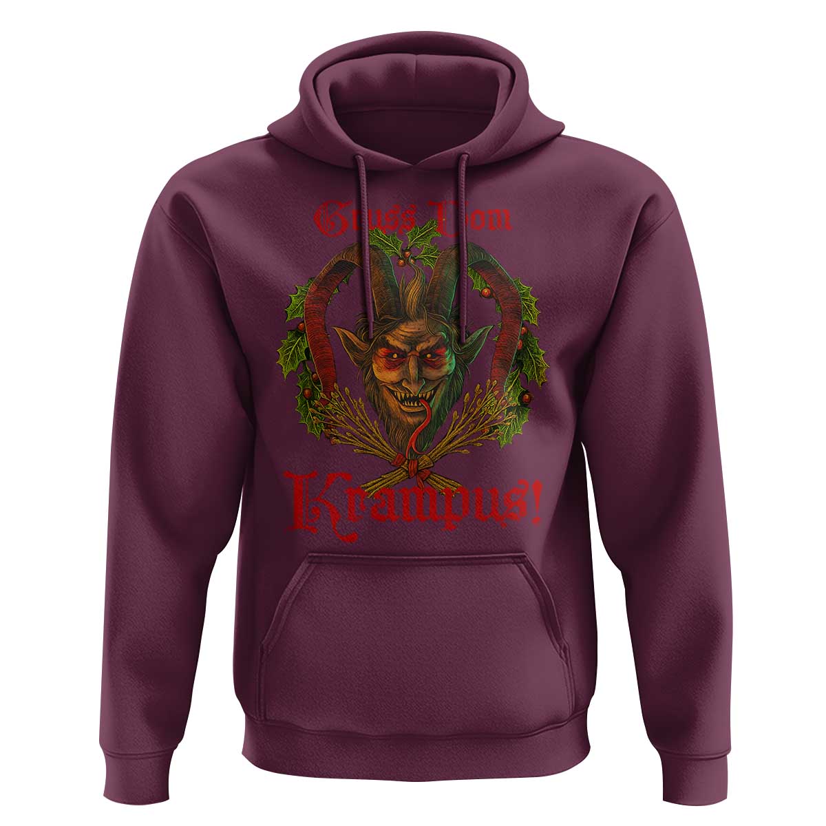 Nordic Christmas Krampus Hoodie Gruss Vom Krampus Pagan Yule Xmas - Wonder Print Shop