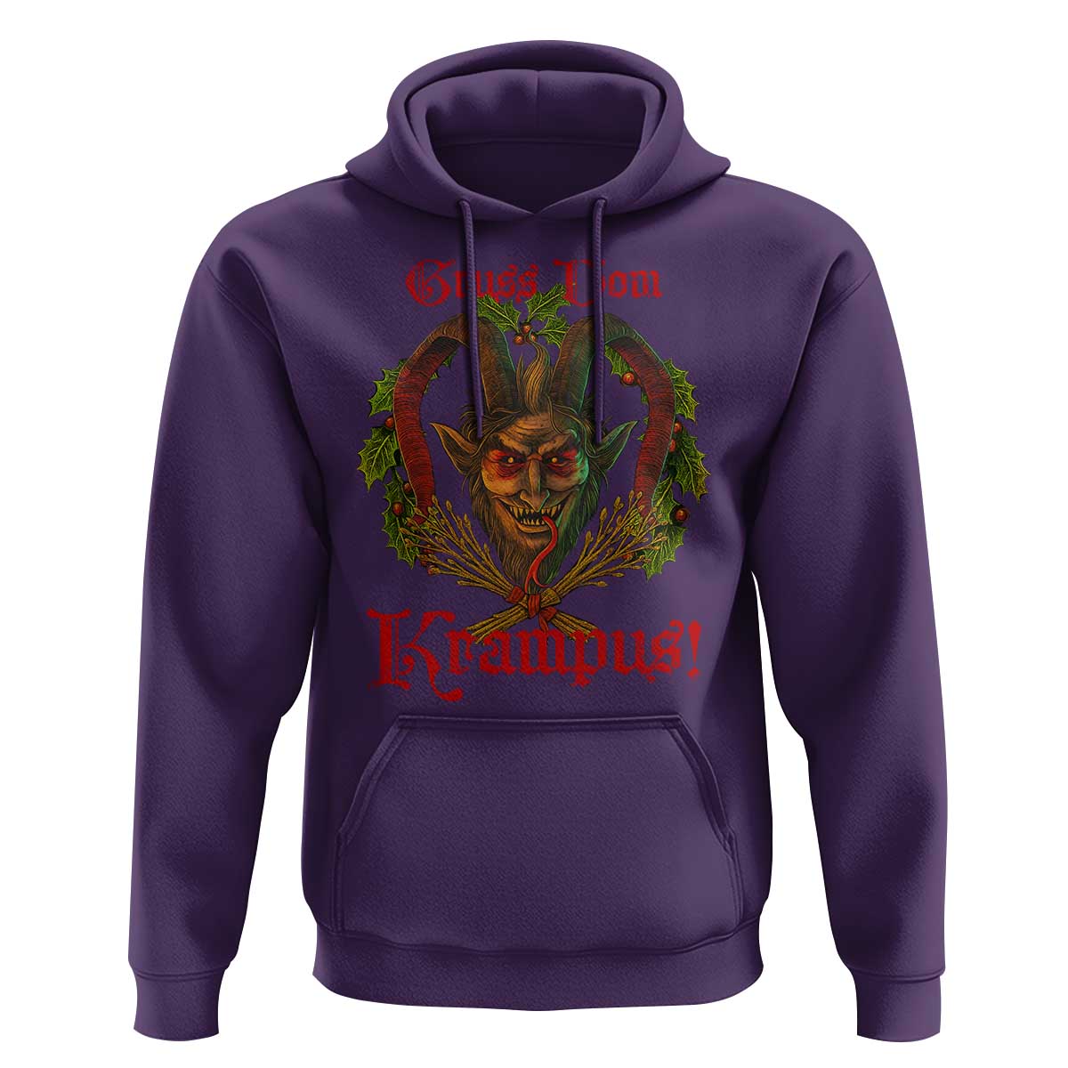 Nordic Christmas Krampus Hoodie Gruss Vom Krampus Pagan Yule Xmas - Wonder Print Shop
