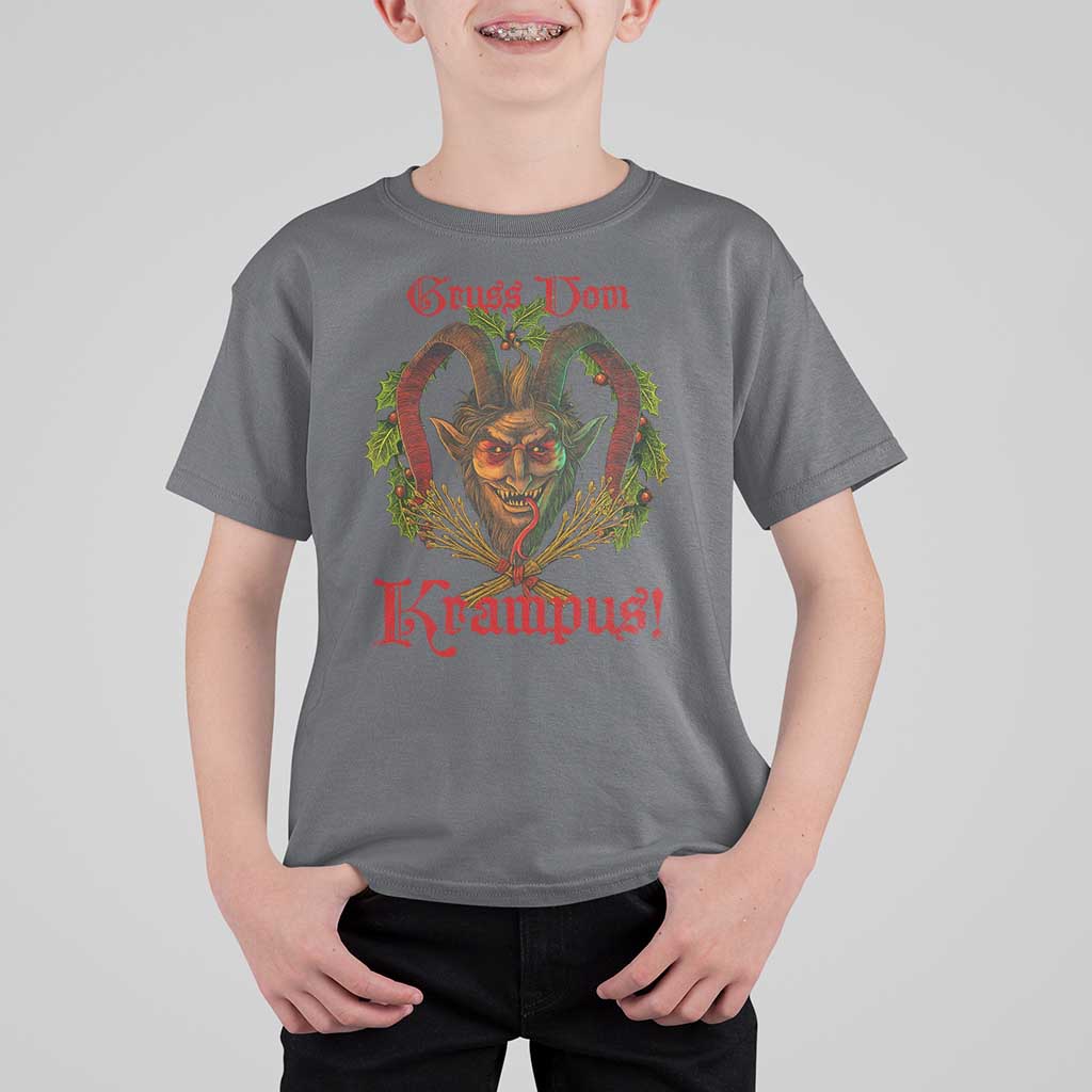 Nordic Christmas Krampus T Shirt For Kid Gruss Vom Krampus Pagan Yule Xmas - Wonder Print Shop