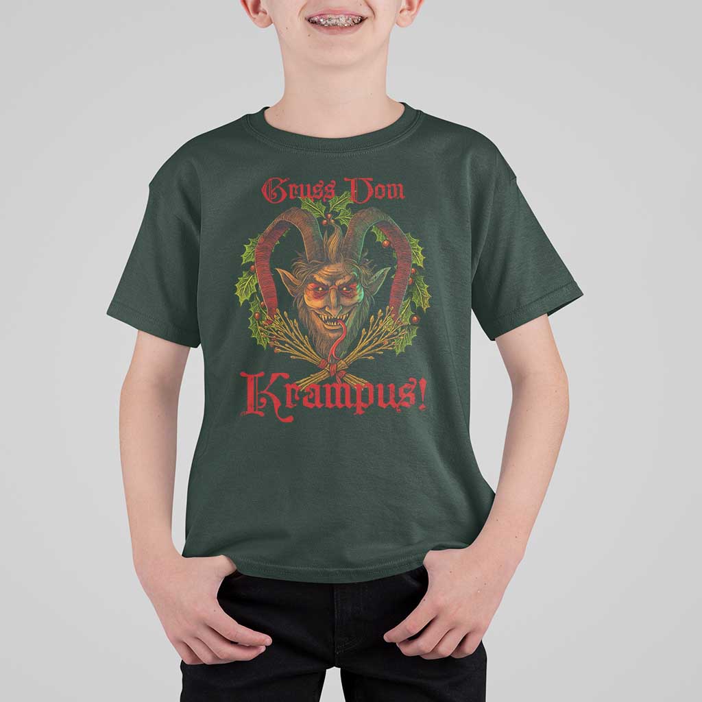 Nordic Christmas Krampus T Shirt For Kid Gruss Vom Krampus Pagan Yule Xmas - Wonder Print Shop