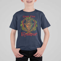 Nordic Christmas Krampus T Shirt For Kid Gruss Vom Krampus Pagan Yule Xmas - Wonder Print Shop