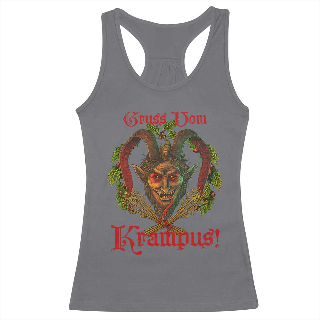 Nordic Christmas Krampus Racerback Tank Top Gruss Vom Krampus Pagan Yule Xmas - Wonder Print Shop