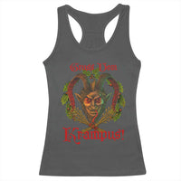 Nordic Christmas Krampus Racerback Tank Top Gruss Vom Krampus Pagan Yule Xmas - Wonder Print Shop
