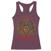 Nordic Christmas Krampus Racerback Tank Top Gruss Vom Krampus Pagan Yule Xmas - Wonder Print Shop