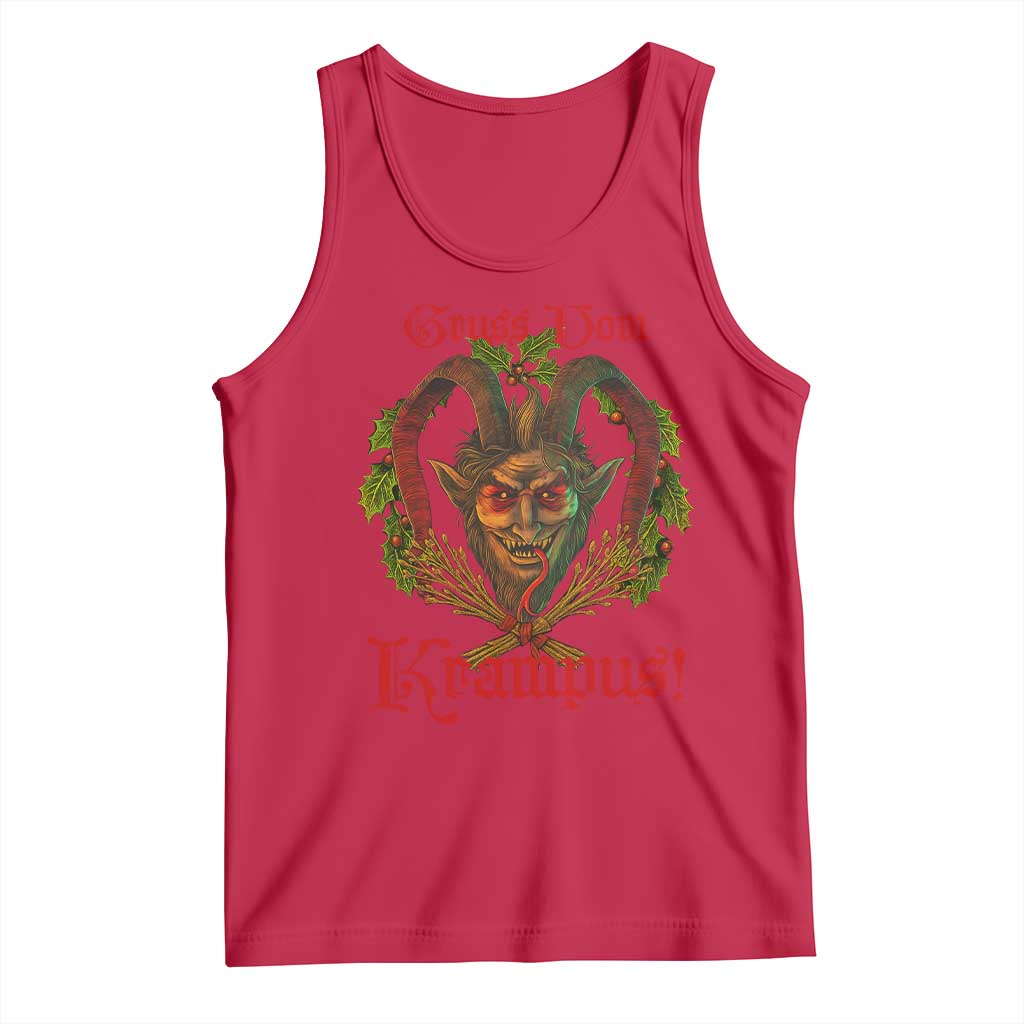 Nordic Christmas Krampus Tank Top Gruss Vom Krampus Pagan Yule Xmas - Wonder Print Shop