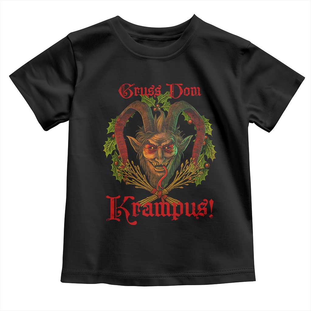 Nordic Christmas Krampus Toddler T Shirt Gruss Vom Krampus Pagan Yule Xmas - Wonder Print Shop
