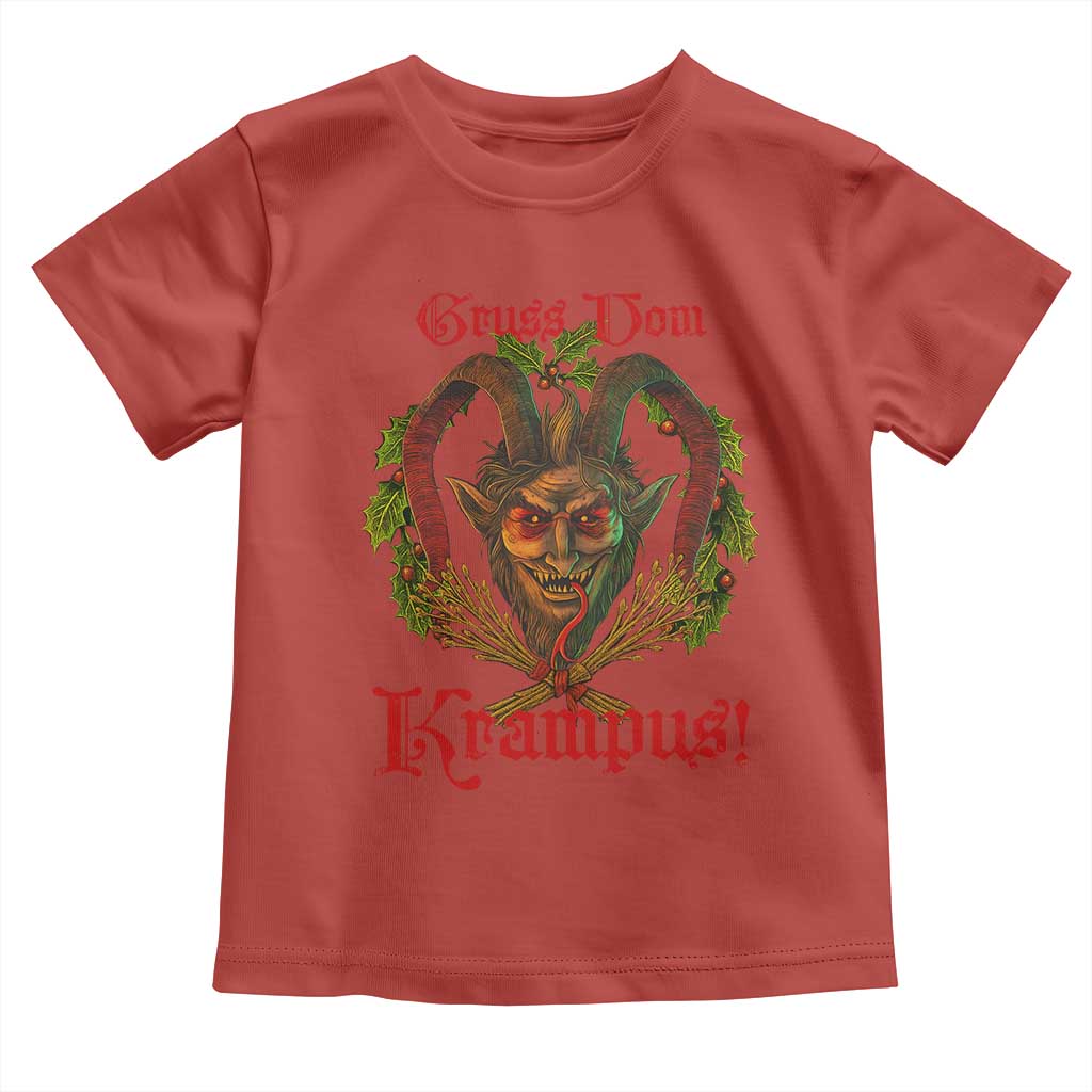 Nordic Christmas Krampus Toddler T Shirt Gruss Vom Krampus Pagan Yule Xmas - Wonder Print Shop