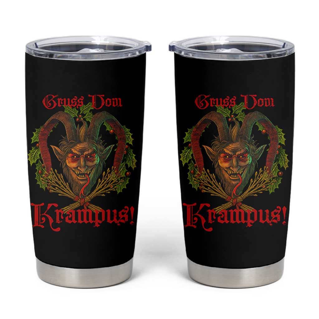 Nordic Christmas Krampus Tumbler Cup Gruss Vom Krampus Pagan Yule Xmas - Wonder Print Shop