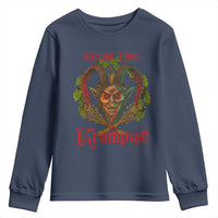 Nordic Christmas Krampus Youth Sweatshirt Gruss Vom Krampus Pagan Yule Xmas - Wonder Print Shop