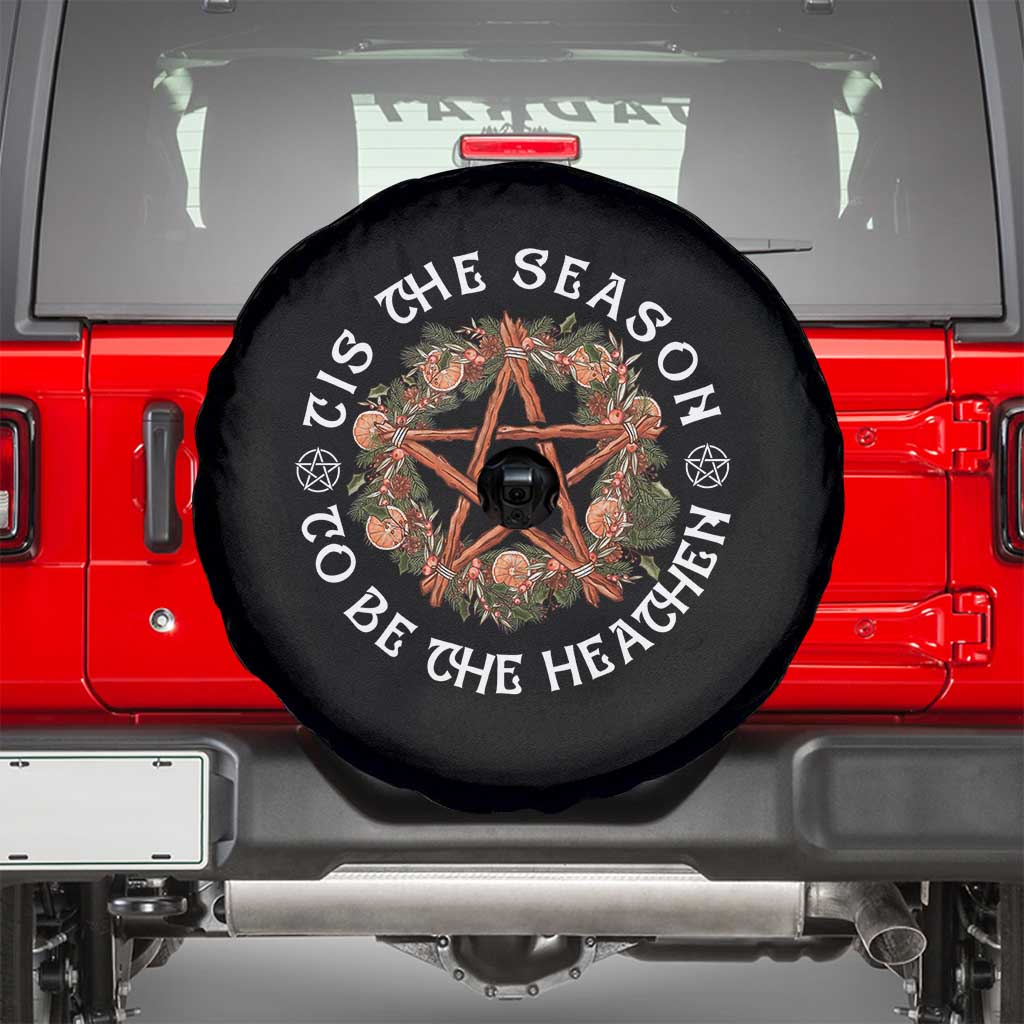 Tis The Season To Be The Heathen Spare Tire Cover Pagan Christmas Yule Holiday - Wonder Print Shop