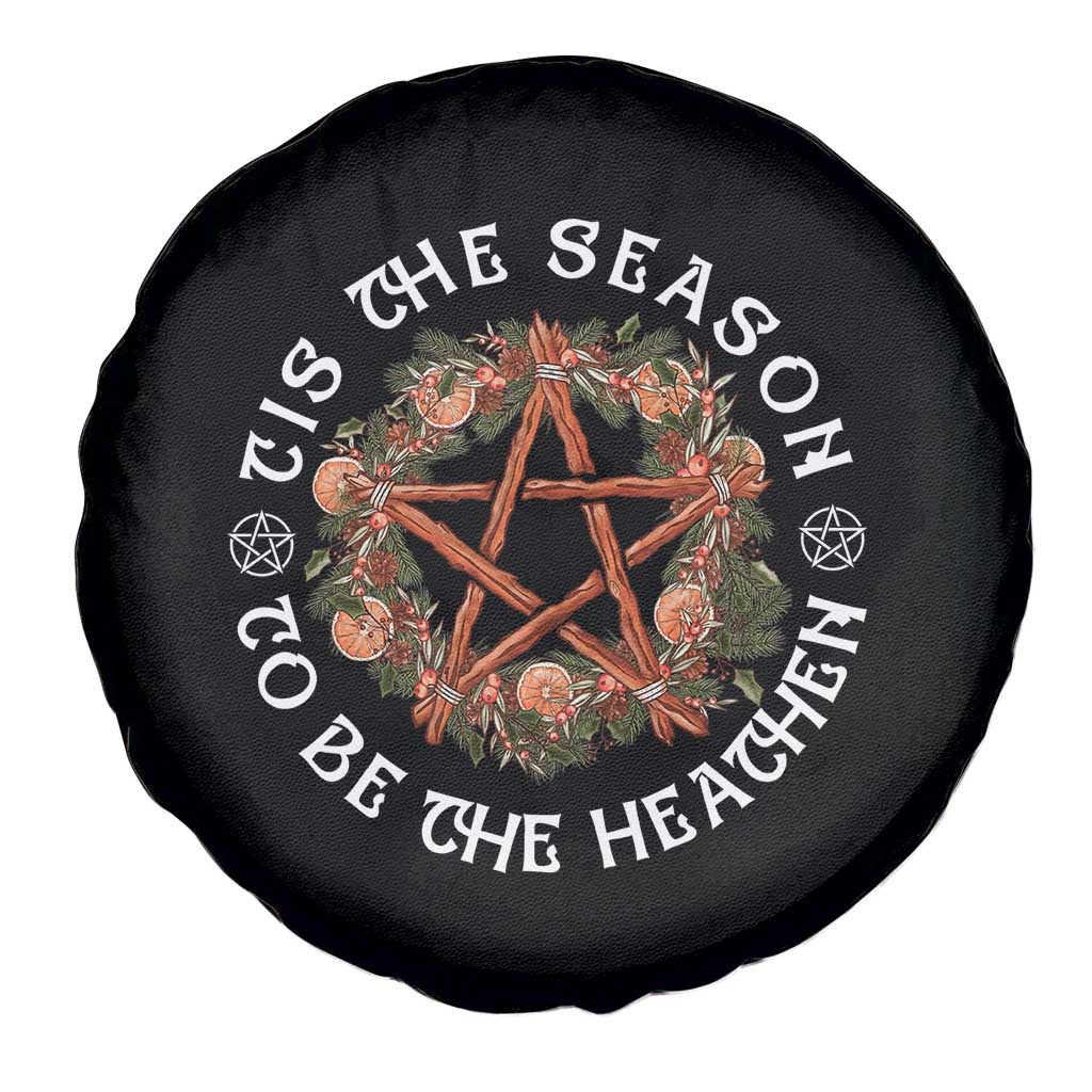 Tis The Season To Be The Heathen Spare Tire Cover Pagan Christmas Yule Holiday - Wonder Print Shop