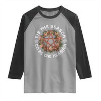 Tis The Season To Be The Heathen Raglan Shirt Pagan Christmas Yule Holiday - Wonder Print Shop