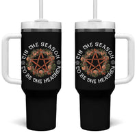 Tis The Season To Be The Heathen Tumbler With Handle Pagan Christmas Yule Holiday - Wonder Print Shop