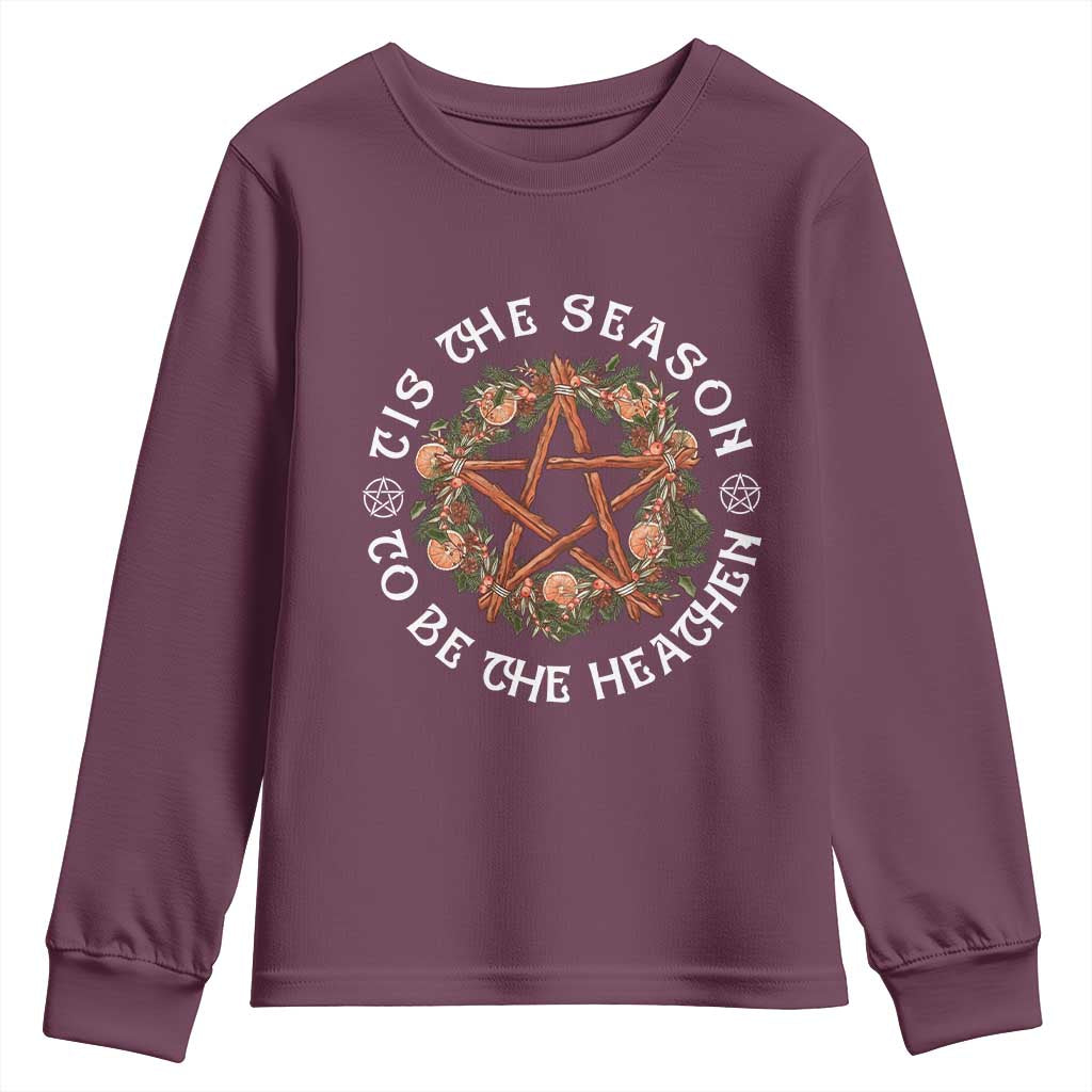 Tis The Season To Be The Heathen Youth Sweatshirt Pagan Christmas Yule Holiday - Wonder Print Shop