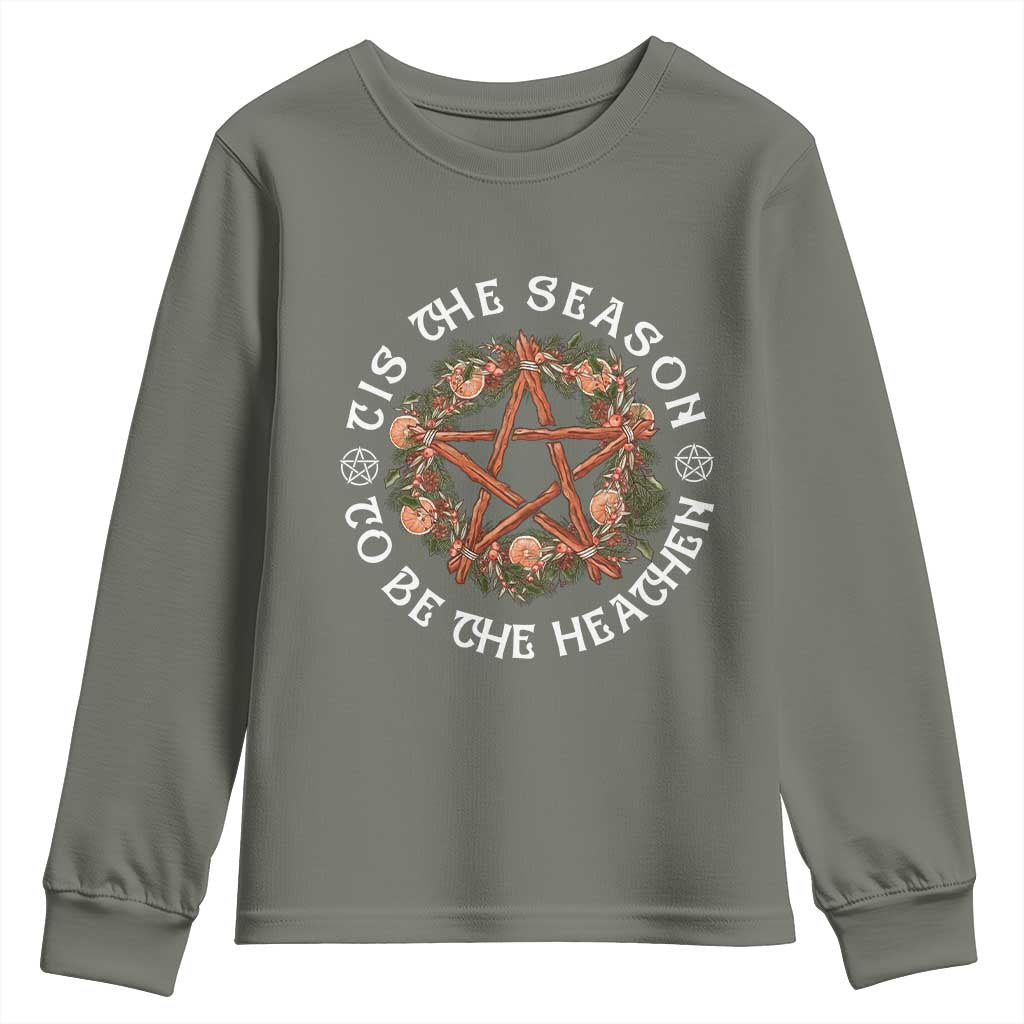 Tis The Season To Be The Heathen Youth Sweatshirt Pagan Christmas Yule Holiday - Wonder Print Shop