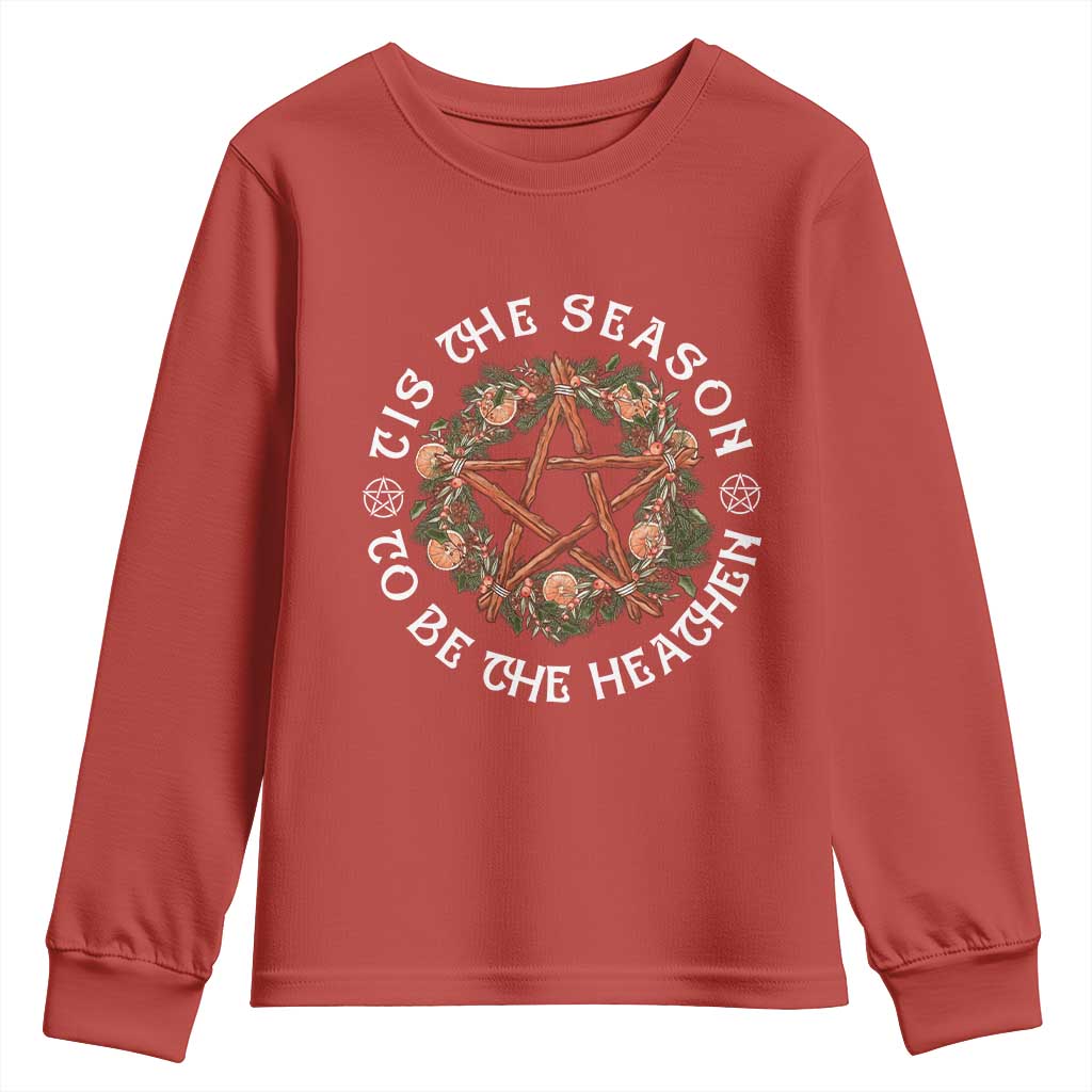 Tis The Season To Be The Heathen Youth Sweatshirt Pagan Christmas Yule Holiday - Wonder Print Shop