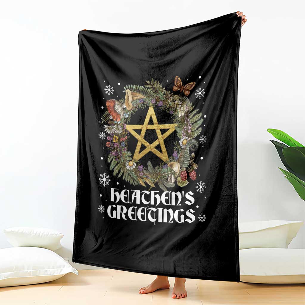 Heathens Greeting Throw Blanket Pagan Christmas Wreath Yule Holiday - Wonder Print Shop