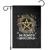 Heathens Greeting Garden Flag Pagan Christmas Wreath Yule Holiday - Wonder Print Shop