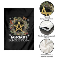 Heathens Greeting Garden Flag Pagan Christmas Wreath Yule Holiday - Wonder Print Shop