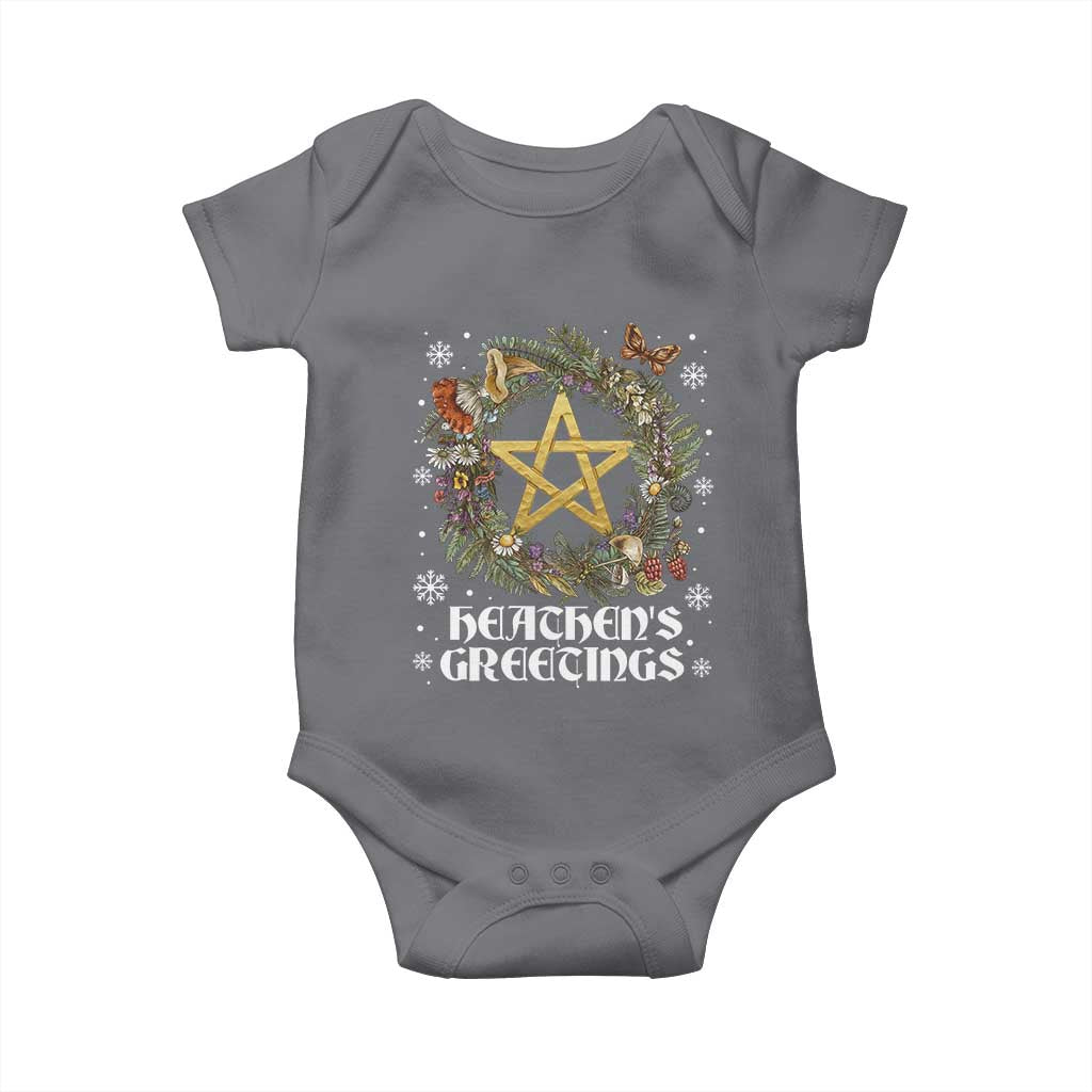 Heathens Greeting Baby Onesie Pagan Christmas Wreath Yule Holiday - Wonder Print Shop