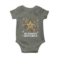 Heathens Greeting Baby Onesie Pagan Christmas Wreath Yule Holiday - Wonder Print Shop