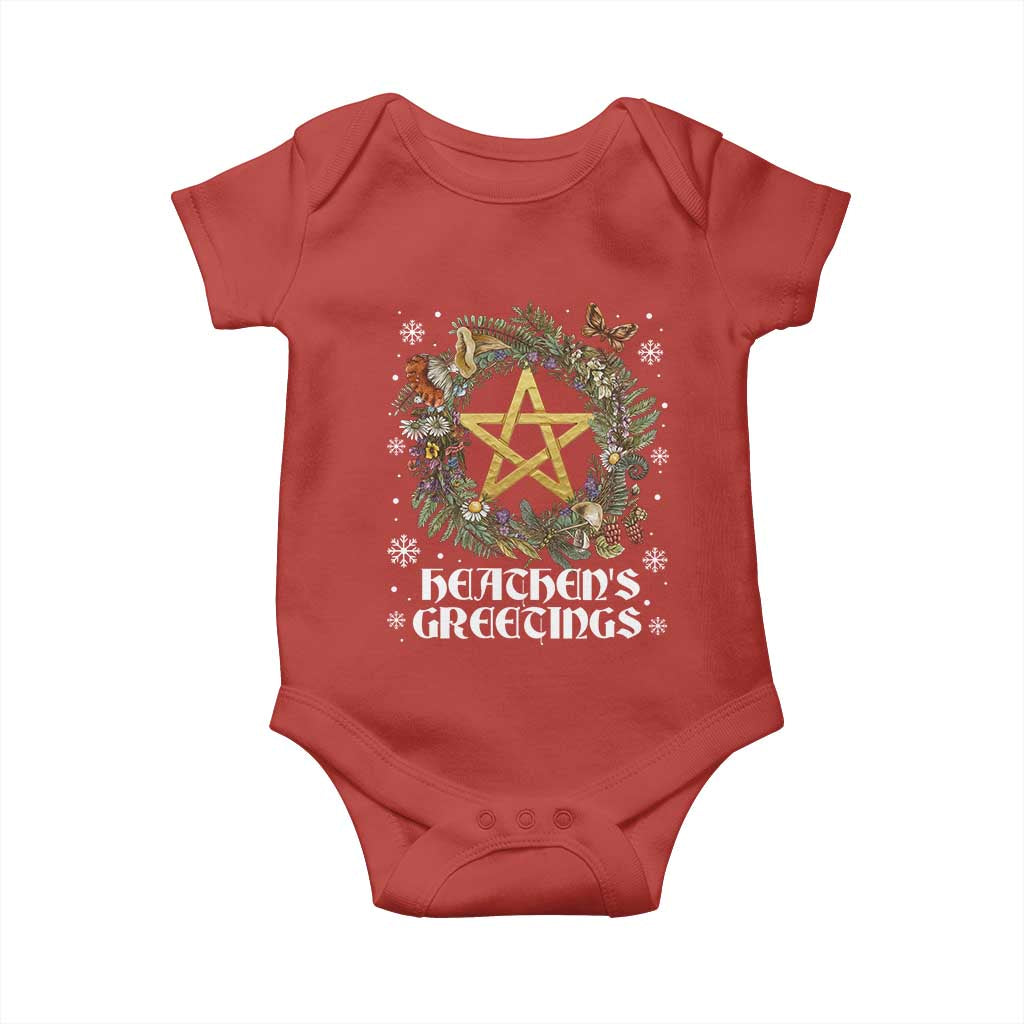 Heathens Greeting Baby Onesie Pagan Christmas Wreath Yule Holiday - Wonder Print Shop