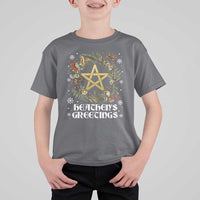 Heathens Greeting T Shirt For Kid Pagan Christmas Wreath Yule Holiday - Wonder Print Shop