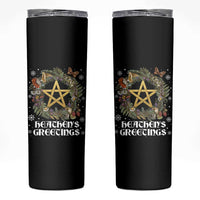 Heathens Greeting Skinny Tumbler Pagan Christmas Wreath Yule Holiday - Wonder Print Shop
