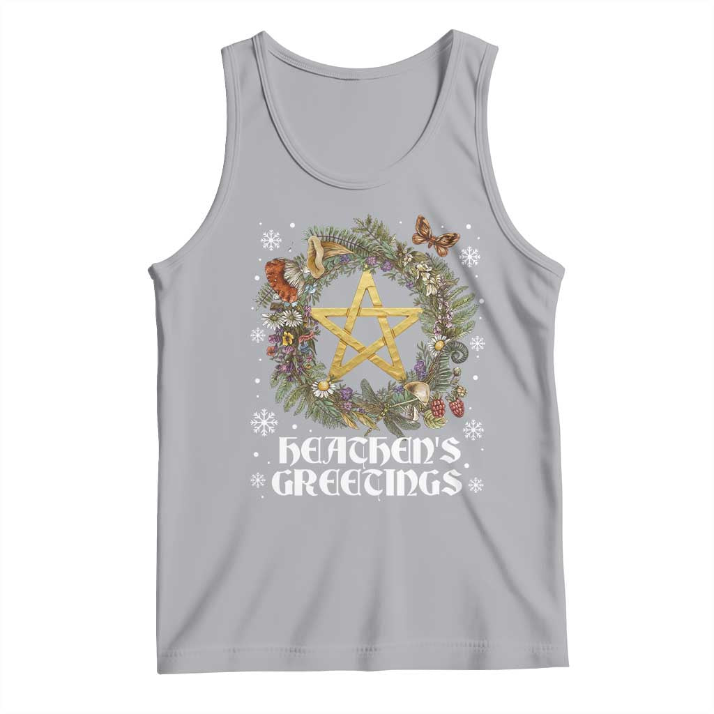 Heathens Greeting Tank Top Pagan Christmas Wreath Yule Holiday - Wonder Print Shop