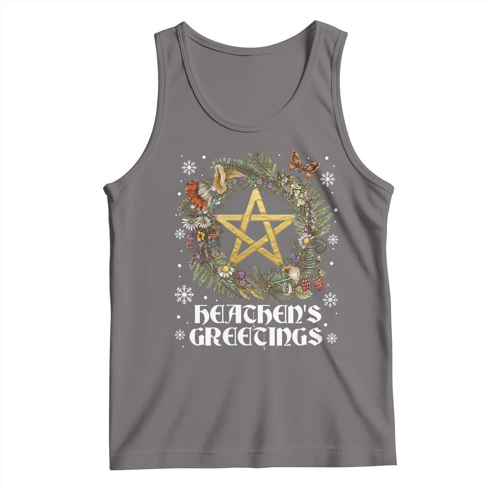 Heathens Greeting Tank Top Pagan Christmas Wreath Yule Holiday - Wonder Print Shop
