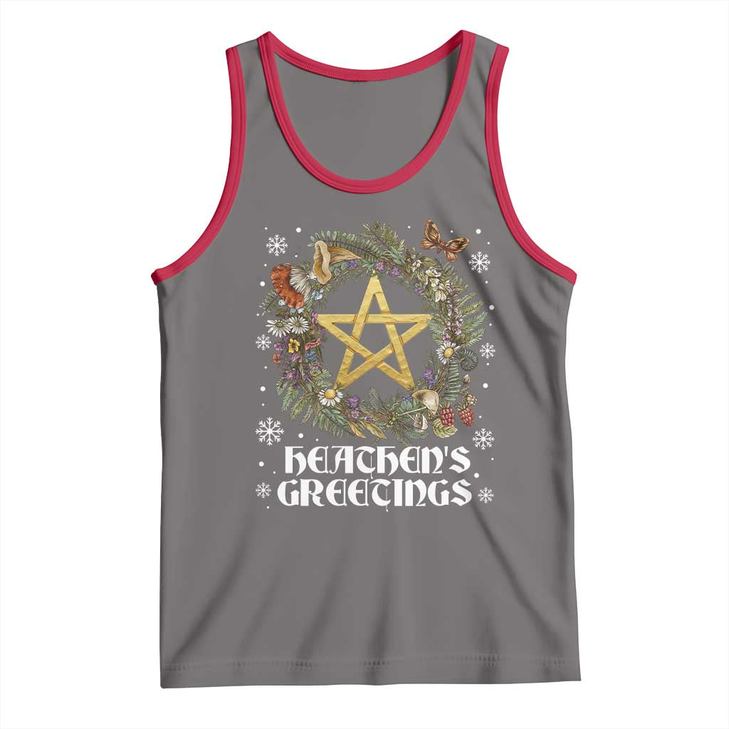 Heathens Greeting Tank Top Pagan Christmas Wreath Yule Holiday - Wonder Print Shop