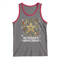Heathens Greeting Tank Top Pagan Christmas Wreath Yule Holiday - Wonder Print Shop