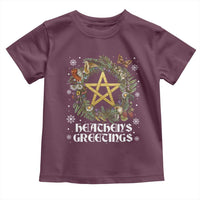 Heathens Greeting Toddler T Shirt Pagan Christmas Wreath Yule Holiday - Wonder Print Shop