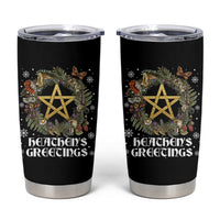 Heathens Greeting Tumbler Cup Pagan Christmas Wreath Yule Holiday - Wonder Print Shop