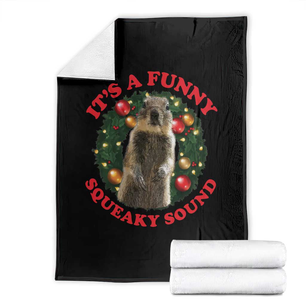 Funny Christmas Vacation Squirrel Movie Throw Blanket It Is A Funny Squeaky Sound Xmas Wreath - Wonder Print Shop