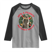 Funny Christmas Vacation Squirrel Movie Raglan Shirt It Is A Funny Squeaky Sound Xmas Wreath - Wonder Print Shop