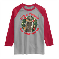 Funny Christmas Vacation Squirrel Movie Raglan Shirt It Is A Funny Squeaky Sound Xmas Wreath - Wonder Print Shop