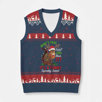 Funny Xmas Vacation Squirrel Movie V-Neck Knit Sweater Vest Whats That Sound You Hear It It Is A Funny Squeaky Sound - Wonder Print Shop