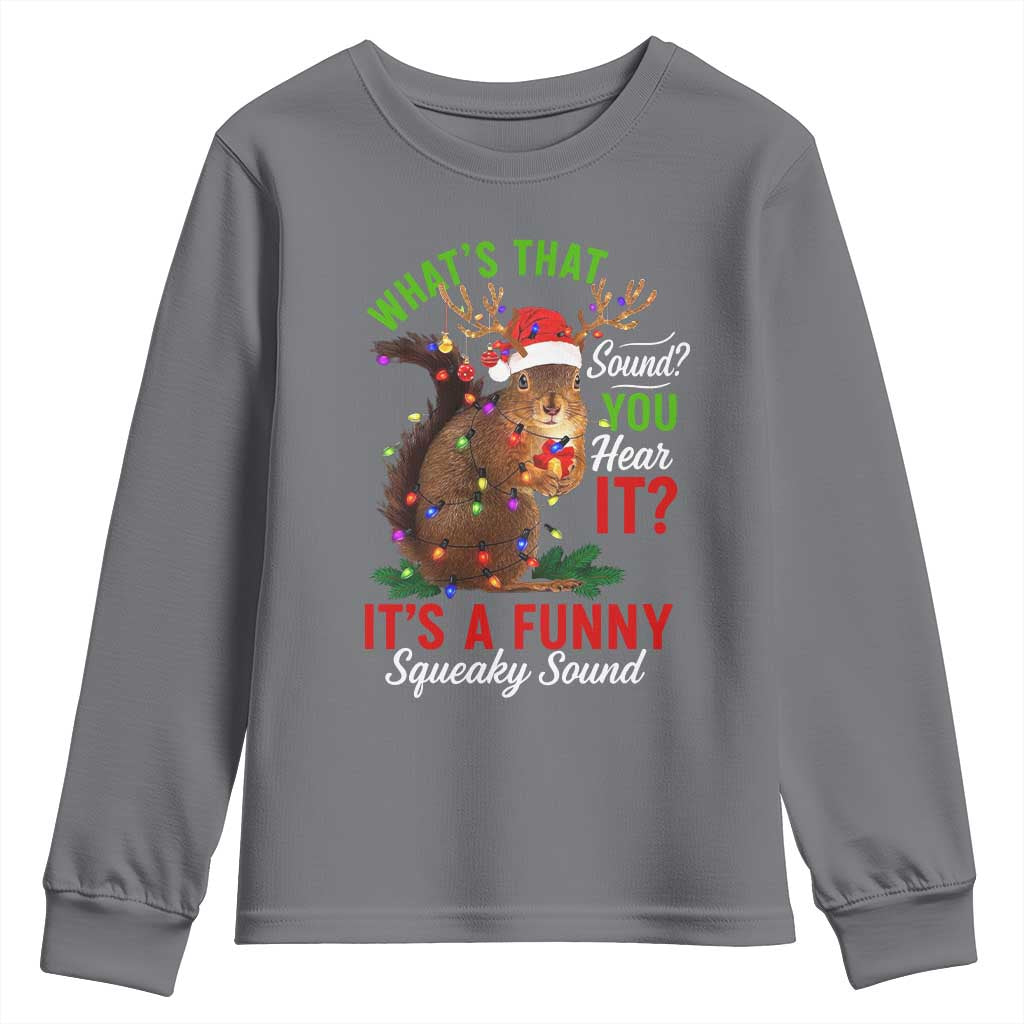 Funny Christmas Vacation Squirrel Movie Youth Sweatshirt Whats That Sound You Hear It It Is A Funny Squeaky Sound - Wonder Print Shop