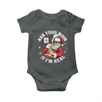 Funny Christmas Santa Ask Your Mom If I Am Real Baby Onesie Dirty Xmas Santa Mom - Wonder Print Shop