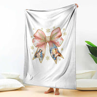 Jesus Christmas Coquette Bow Nativity Bible Verse Christian Throw Blanket - Wonder Print Shop