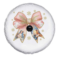 Jesus Christmas Coquette Bow Nativity Bible Verse Christian Spare Tire Cover - Wonder Print Shop